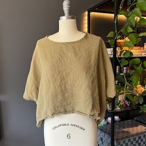 Elizabeth Suzann Olive Linen Linn Tee